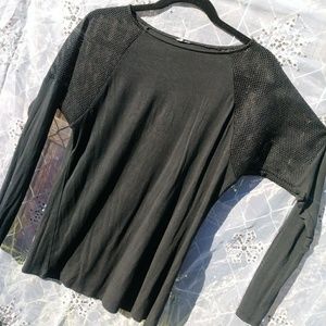 Long sleeve long sleeve fishnet goth shirt